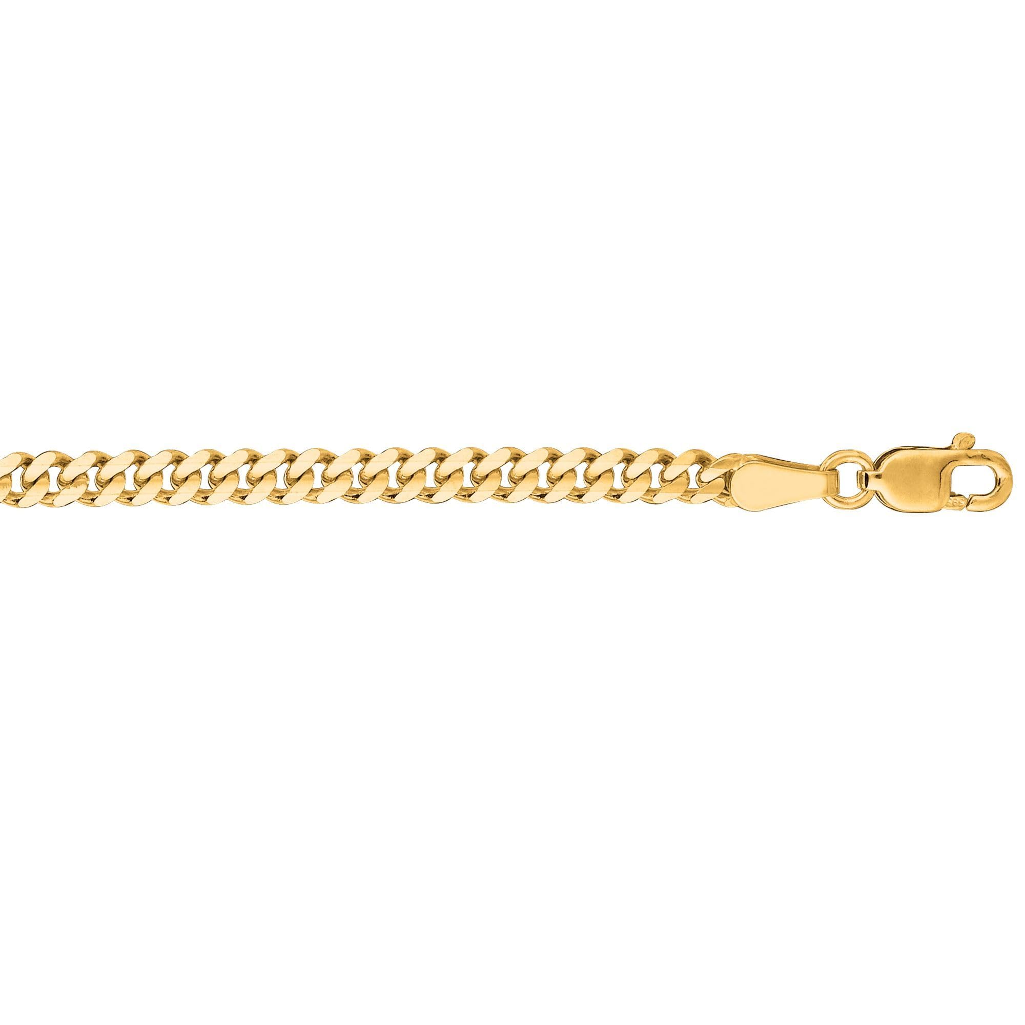 Floreo 14k Yellow Gold or White Gold 1mm Solid Gourmette Chain Necklace - Picture 8 of 12