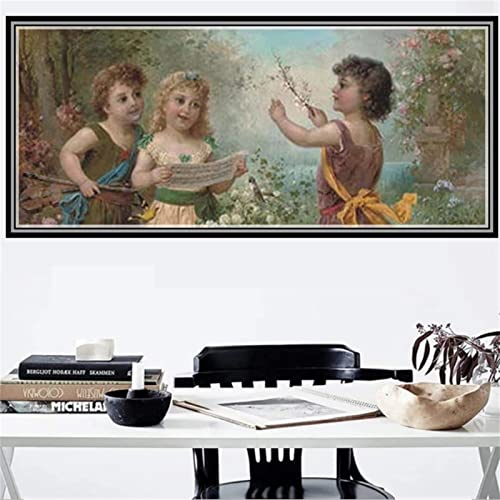 Grand diamond painting enfant et adulte 60x180cm, broderie diamant fille pour grand mur vide