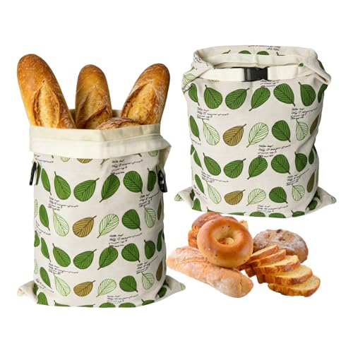 Bolsa de pan de cera de abeja de lino premium lavable y con broche 2