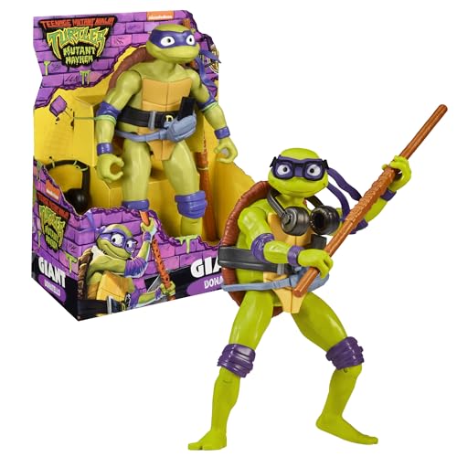 TORTUGAS NINJA - Donatello Figura de ação, figura de 30 cm, totalmente artificada, acessório de arma de madeira incluído, 4 bonecas colecionáveis, meninos e meninas + 4 anos, famosa (TU801400)