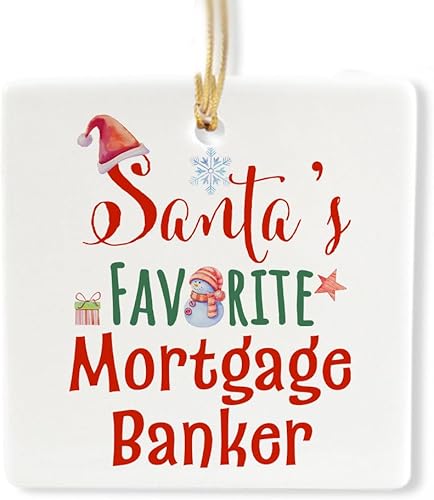 Miniatura 1 de Adorno cuadrado para banquero hipotecario favorito de Papá Noel, regalos para él, para hombres, mujeres, amigos, agradecimiento de graduación de Año