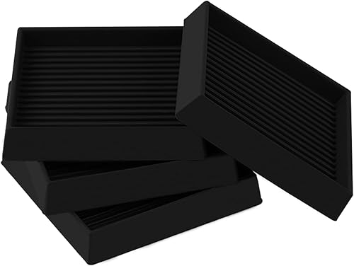 Miniatura 8 de Copas cuadradas de goma para muebles de 4 x 4, almohadillas antideslizantes para muebles, tapones de cama con agarre, protegen cualquier suelo