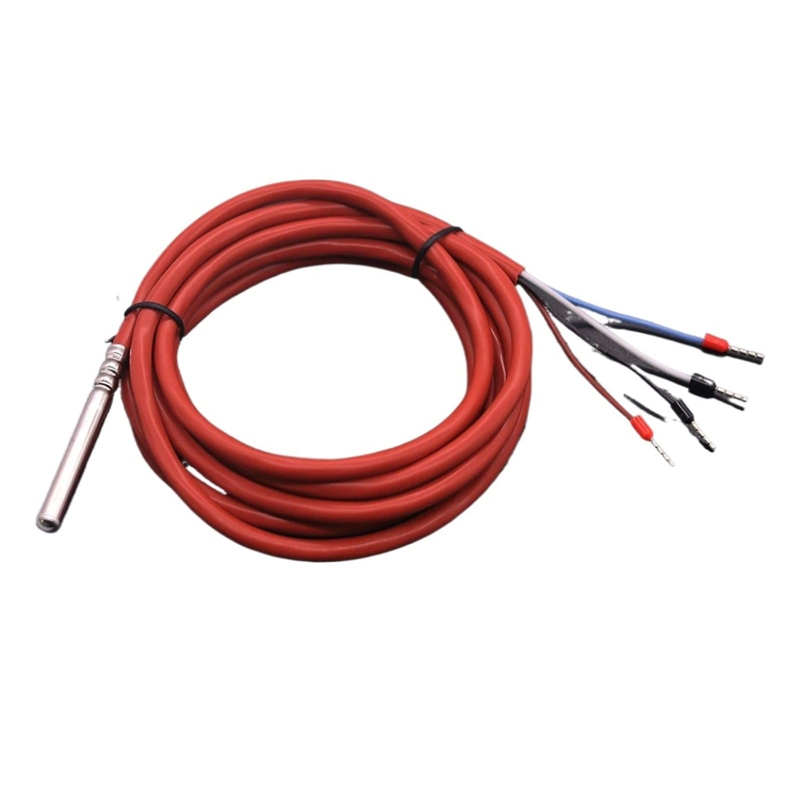 4-Draht-PT100-Thermoelement. Wasserdichter Hochtemperatur-Thermoelement-Temperatursensor mit Silikonkabel