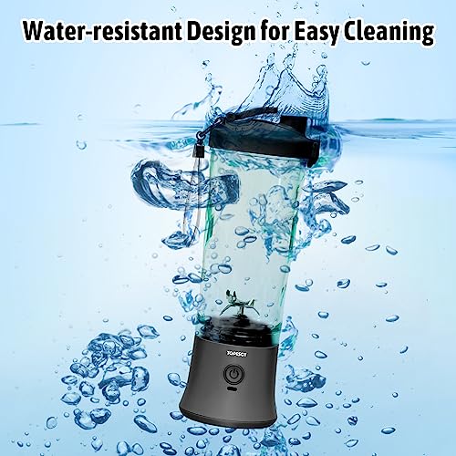 600ml Portable Blender USB Rechargeable, TOPESCT Waterproof Personal Blender for Shakes and Smoothies, 270W Strong Cutting Power with 6pcs 3D Blades for Travel, Office & Sports (Black) - Image 4
