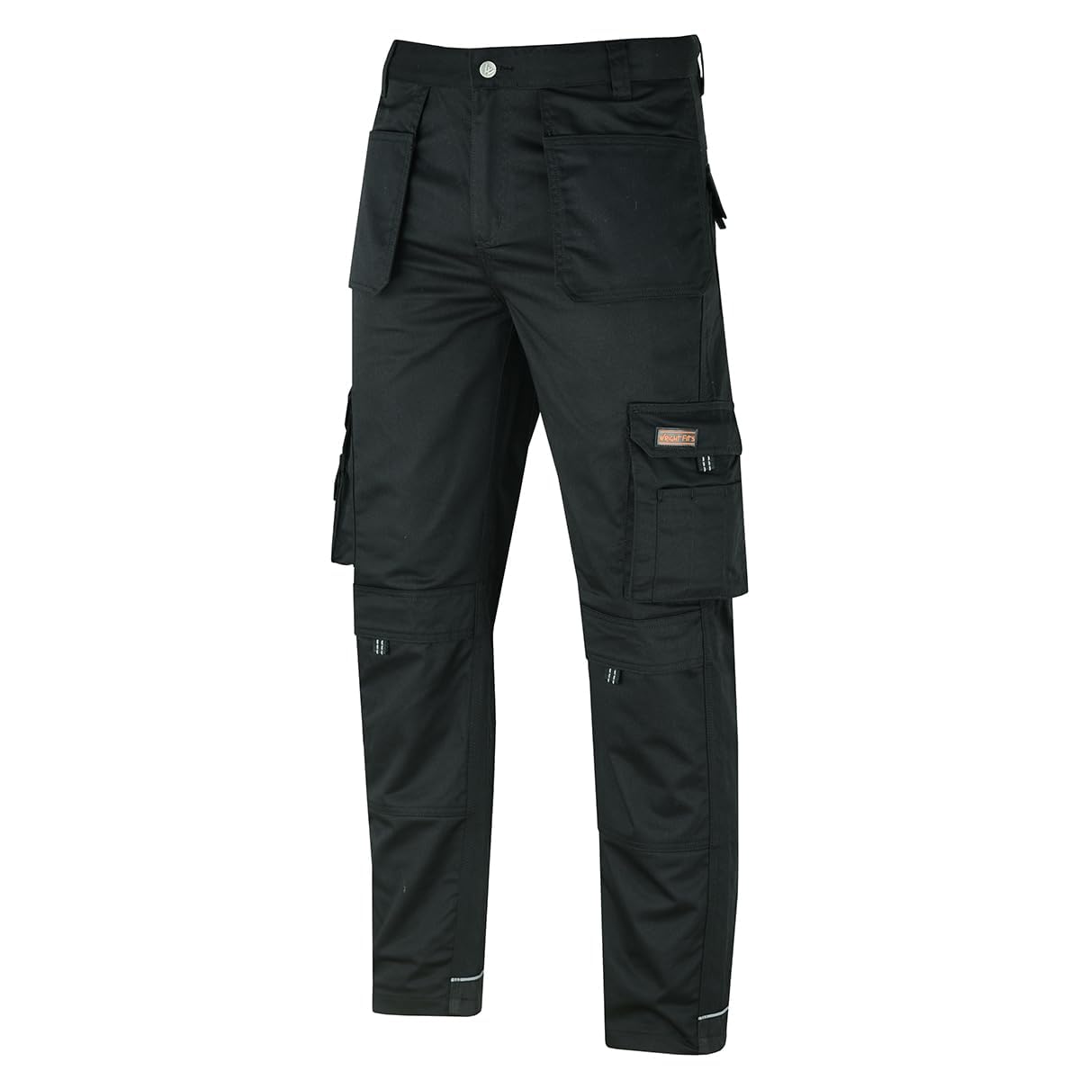 Wrightfits Men's Black Pro-11 Work Trousers - Heavy Duty Safety Combat Cargo Pant - Multi Pockets & Knee Pad Pockets - Triple Stitched -Durable Work Wear (34W X 31L, )
