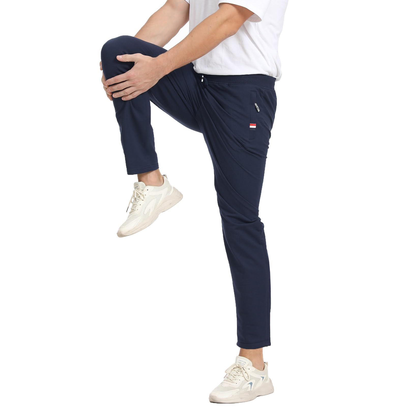 JustSun Jogginghose Herren Baumwolle Trainingshose Freizeithose mit Reißverschlusstaschen
