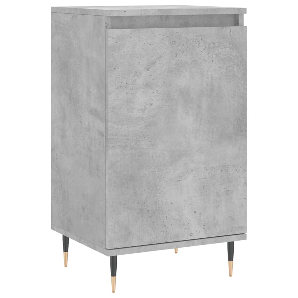 Madera de ingeniería resistente a la humedad con 2 compartimentos estilo | Aparadores 2 uds madera ingeniería gris hormigón 40x35x70 cm armario almacenaje con puerta y patas metal moderno