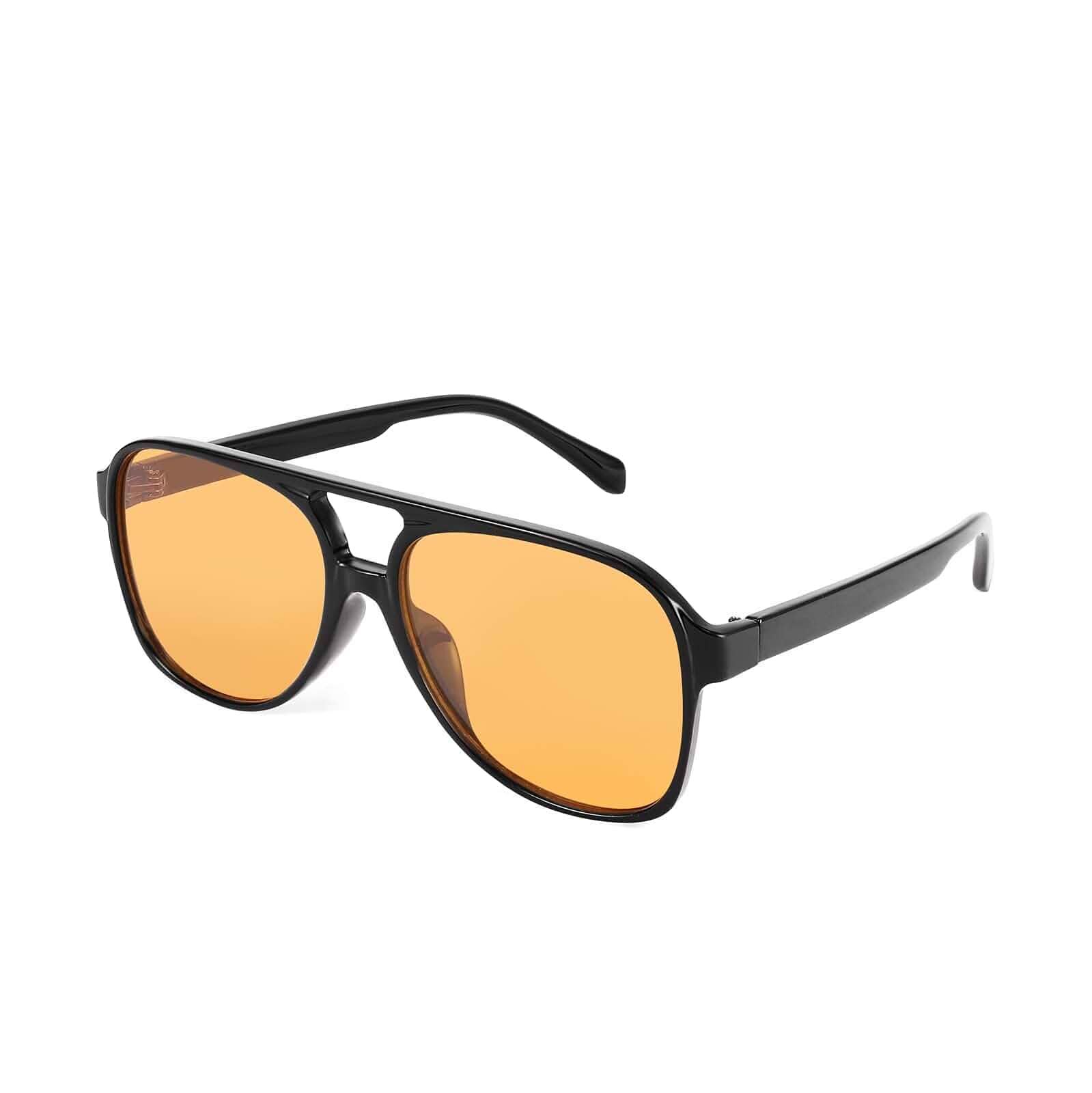 FEISEDY Classic Vintage 70s Aviator Sunglasses Women Men, Fashion B2751 Retro Large Squared Frame, UV400 Protection, Pilot Sun Glasses, Light Weight, Plastic, Driving, Traveling, Shopping