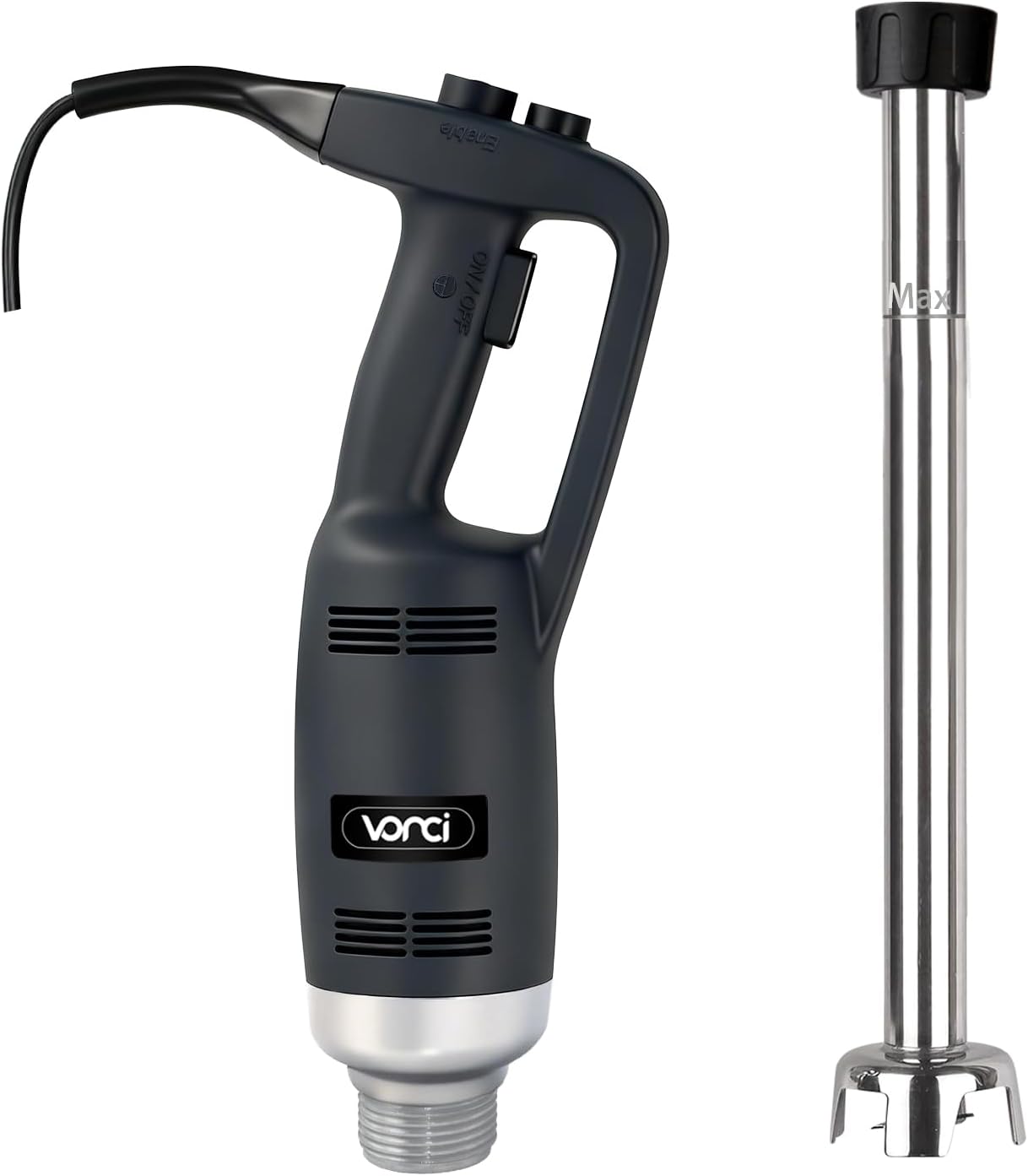 VONCI 500W Commercial Immersion Blender Handheld, 20" 304 Removable Shaft, Heavy Duty Stick Blender with Variable Speed 6000-20000RPM, Long Hand Mixer for Professional Kitchen Use.