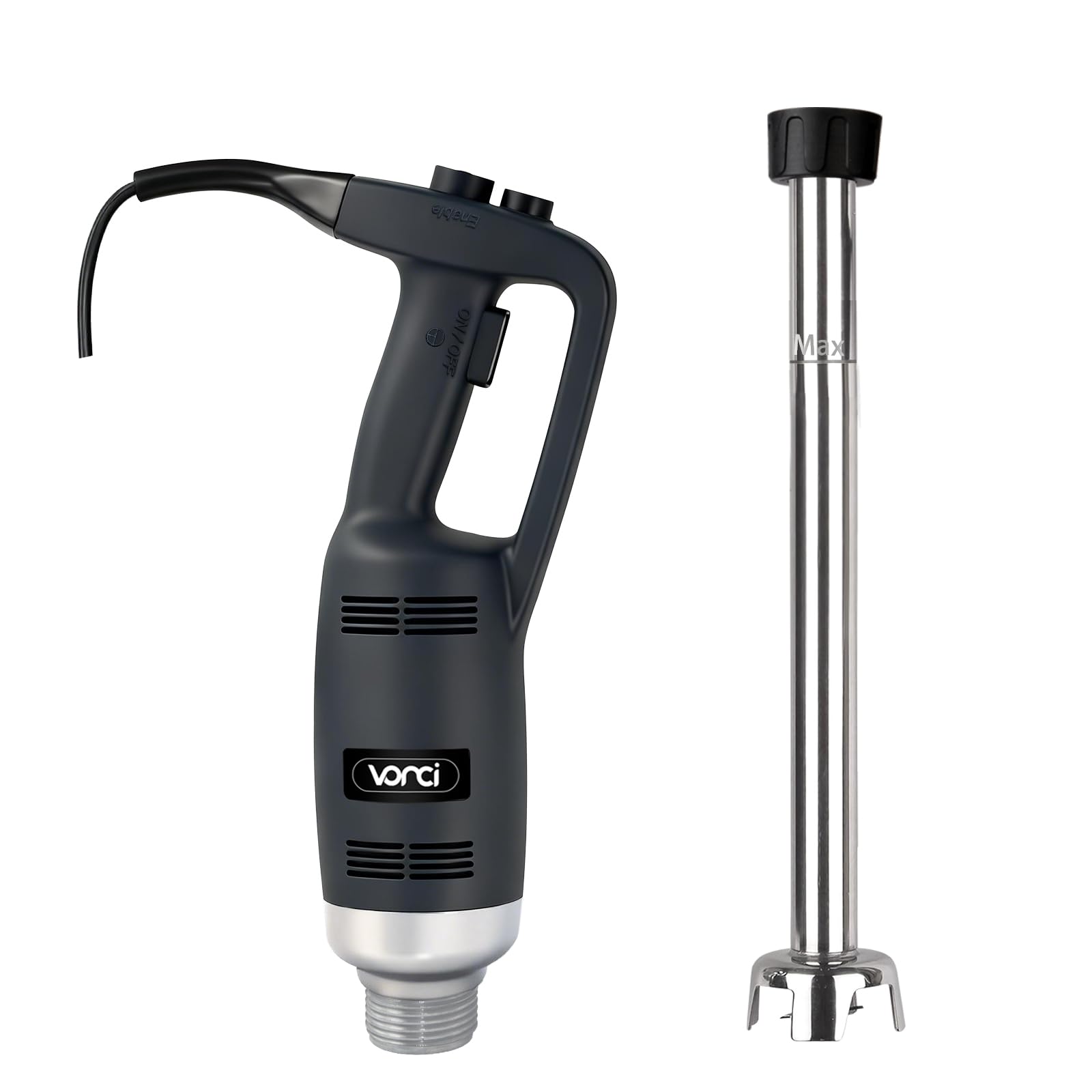 VONCI 500W Commercial Immersion Blender Handheld, 20" 304 Removable Shaft, Heavy Duty Stick Blender with Variable Speed 6000-20000RPM, Long Hand Mixer for Professional Kitchen Use.