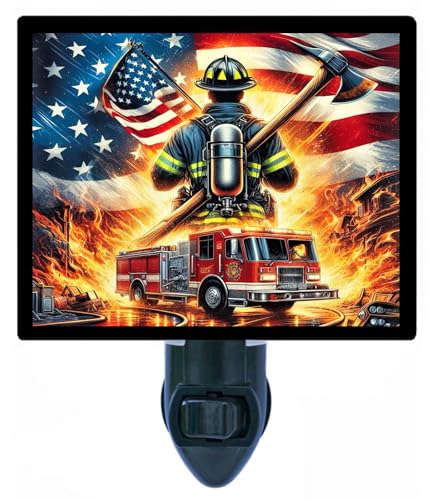 Lámpara de noche diseño bombero, enchufe rotativo