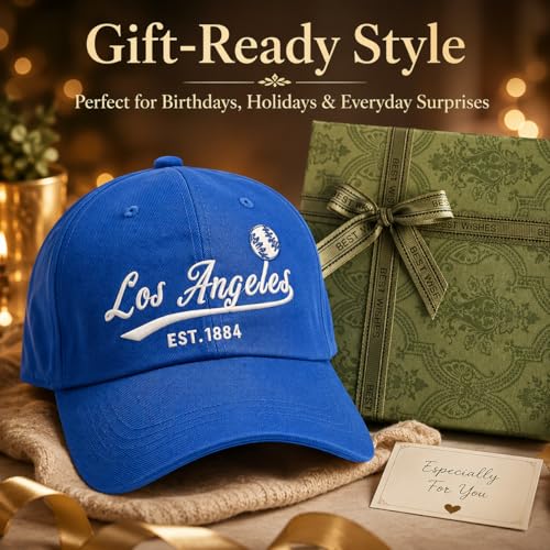 Image of Classic Vintage Embroidered Fashionable Baseball Cap for Men Women Teenager Cap City Hat Adjustable with Gift Box