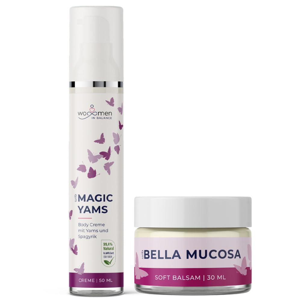 Vital Life Sparset Women in Balance Yamscreme + Bella Mucosa – Körpercreme mit Yamswurzel & Pflegebalsam für empfindliche Bereiche, pflanzliche Pflege, mit Bio-Ölen & spagyrischen Essenzen