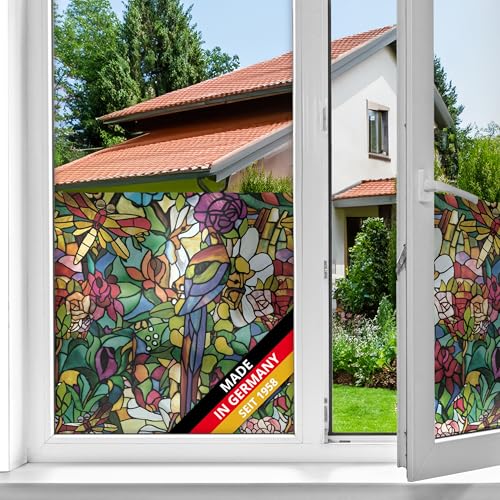 d-c-fix Fensterfolie Tulia bunt selbstklebend 45 cm x 2 m - blickdichte...