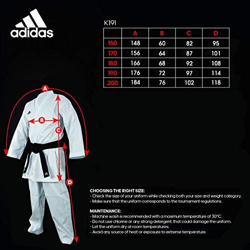 ADIDAS Kimono De Karate Bco Adilight C/ Listras Vermelho 160