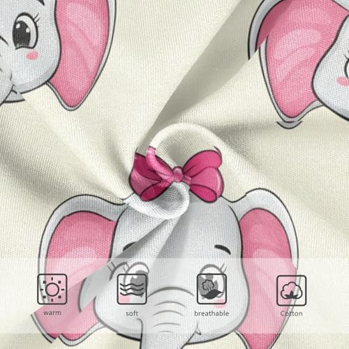Cotton Toddler Underwear Custom Cute Elephants Pink Beige Panties Little Girl Flower Briefs Girls Undies 2t3