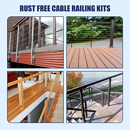 RiaYer Cable Railing kit Black, 20Pair Cable Railing Hardware Invisible