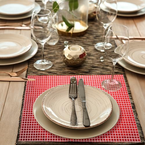 Pour table de dîner festive : lot de 10 sets de table miroir 30x45 - 6