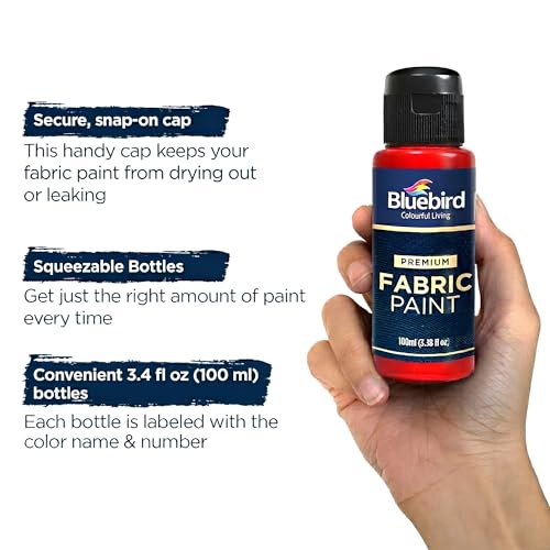 Image of BLUEBIRD Fabric Paint, Victorian Purple, 3.4 Fl Oz, Permanent Fabric Paints for Clothes, Furniture Upholstery