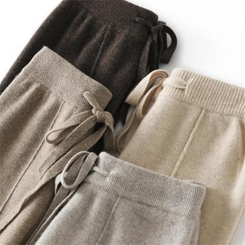 Women's High Waist Knit Wool Wide Leg Pants Straight Loose Cashmere Soft Solid Color Merino Wool Trousers4
