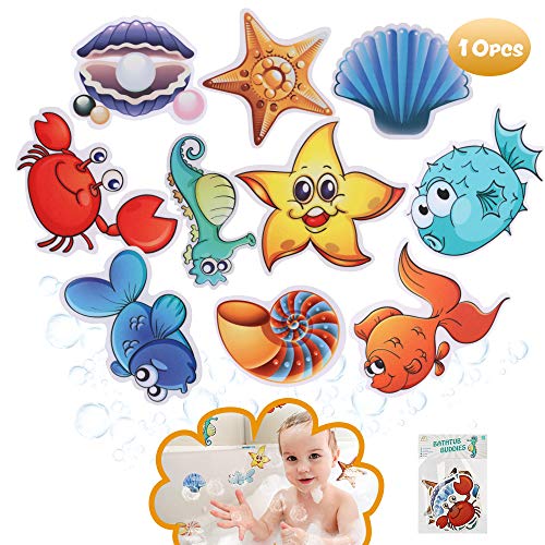 Non-Slip Bathtub Stickers Marine Creatures Stickers Cute Bathtub Dress up Baby Shower Fun Stickers Suitable for Room Desktop Wash Basin Bathroom Glass Door Dress up 10 pcs