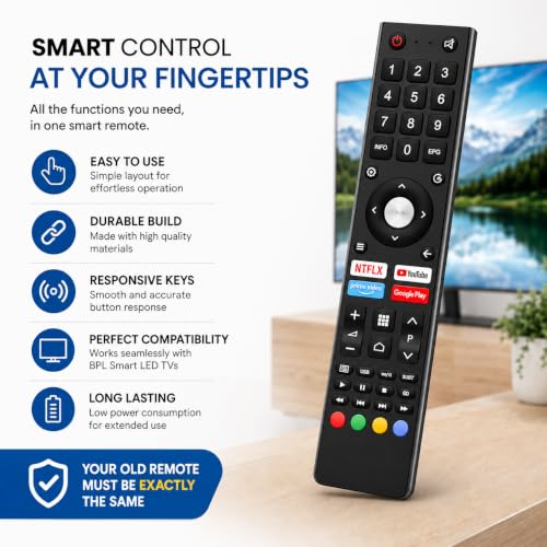 Image of K2 Original BPL Remotes Compatible for BPL Smart Android TV - Suitable for 4K LED UHD HD Models | with OTT Hotkeys | Without Voice Command | 2 Years Warranty