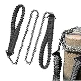 ロープソー - パラコードハンドル付きポータブル折りたたみ式サバイバルチェーンソー - 狩猟用樹木伐採をハイキングするためのアウトドアキャンプツール