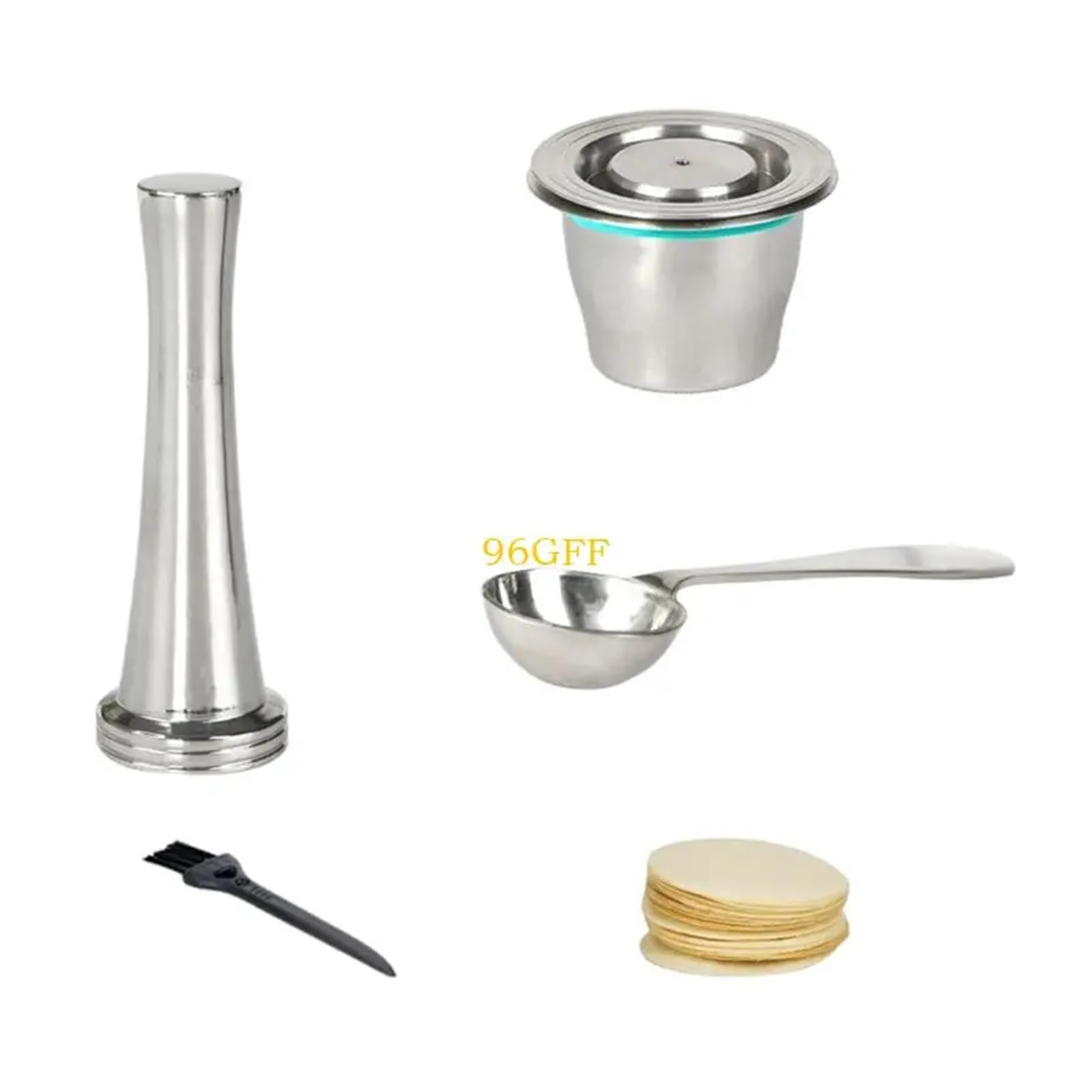 Compatible Con Máquinas De Café Con Filtro De Cápsulas De Café De Acero Inoxidable 96GF, Accesorios, Diseño Reutilizable, Adecuado For Actuaciones De Elaboración De Cerveza(Set Two)