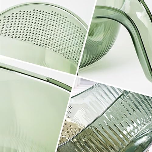 Cuenco, colador para lavadora de arroz, cesta de drenaje multifuncional, embudo de drenaje de cocina con escurridores laterales para limpiar frutas, arroz, herramienta de cocina