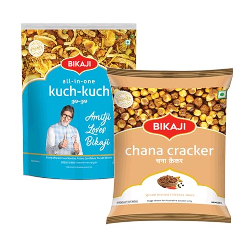 Kuch-Kuch (All In One) 1000g and Roasted Chana Cracker 200g Combo of 1200g (42.33Oz) – Authentic Indian Snacks Family Pack | Crunchy Namkeen, Party Mix, Bar Snacks & Tea-Time Treats