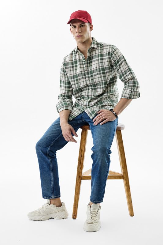Image of SNITCH Koen Olive Checks Shirts