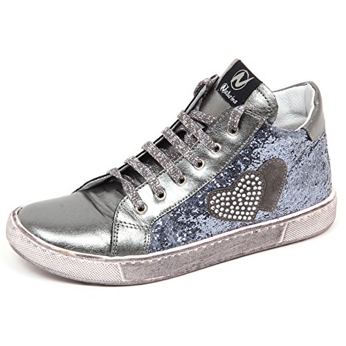 Sneaker Naturino E2594 gris laminé pailleté pour bébé fille