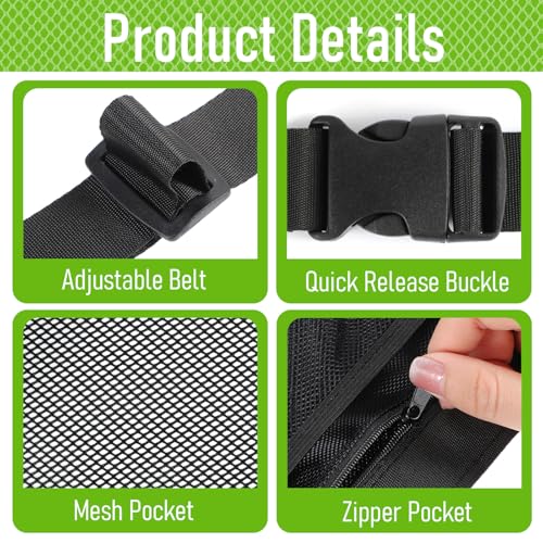 HJZHII Verstellbarer Tennisball-Bandhalter, 8-10 Tennisbälle Halter Tasche Beutel Träger Tragezubehör Pickleball-Hüfthalter Netzlochbeutel für Trainer Coach Enthusiast