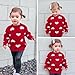 Simplee kids Baby Girls' Valentine's Sweater Red Pullover Coat Cotton Sweater Patterns to Knit Heart for Autumn Fall and Winter 12-18 Months