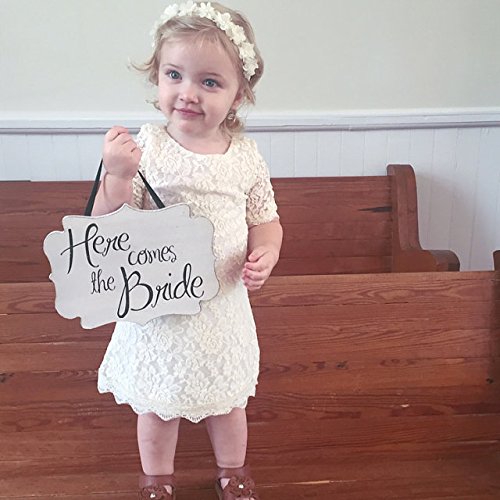 Cutiego Flower Girl Dress Rustic Flower Girl Dress (5T, White) #TOP3