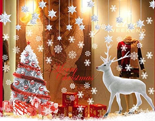CheChury Christmas Window Stickers Large Christmas Tree Reindeer Snowflake Christmas Decorations Removable Static PVC Stickers for Xmas Home/Shop Decor 4 * 30 * 90CM