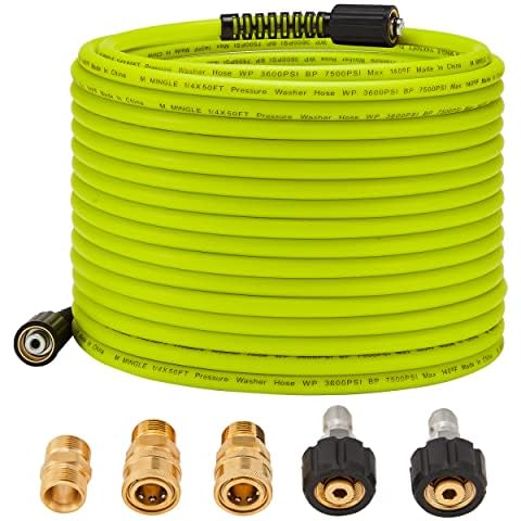 M MINGLE Pressure Washer Hose 50 FT x 1/4" Cover