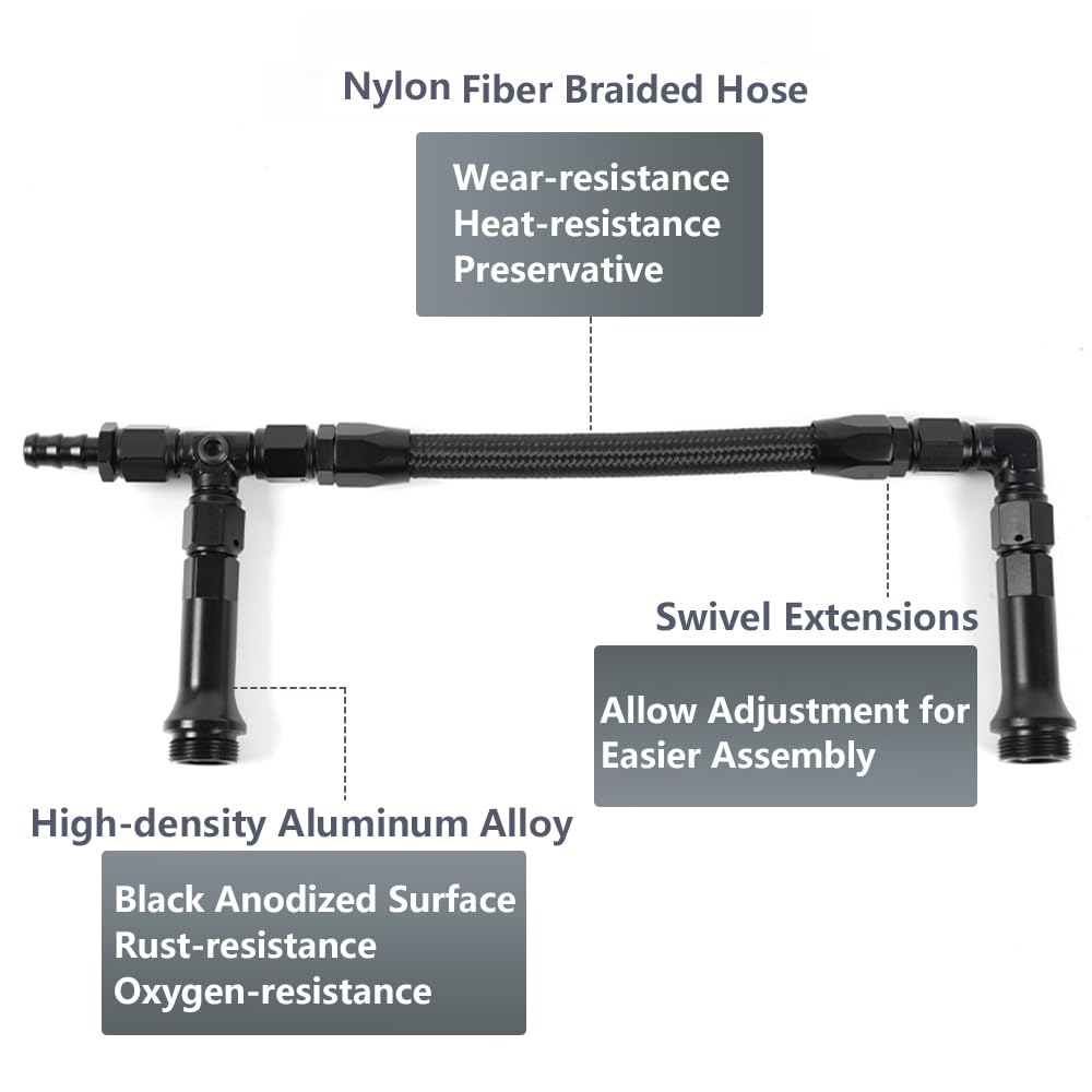 Snapklik.com : 6AN Dual Feed Fuel Line Kit, Aluminum Alloy Fuel Line ...