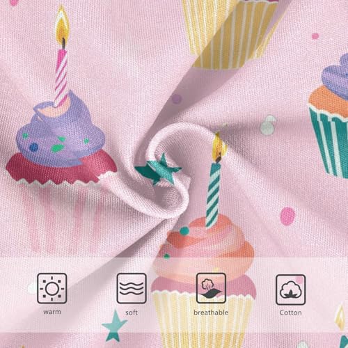 Wusikd Cute Cupcakes Girls' Underwear Cotton Pink Girls Briefs Soft Toddler Underwear 2T3