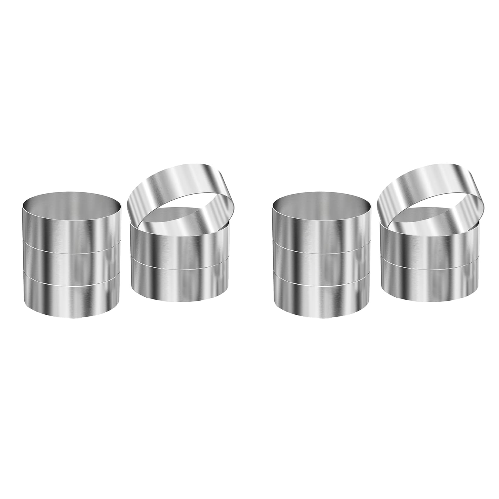 Hndhbfgrt 12 Pcs Hamburger Bun Rings,Burger Mold,4 Inch Large Ring Molds for Cooking, for Fried Eggs,Crumpets
