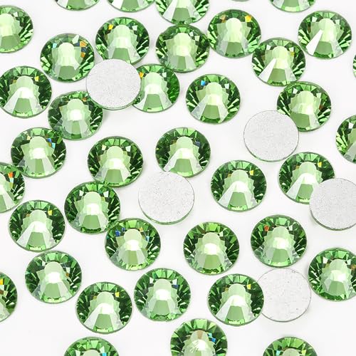 Image of Crystal Flatback Rhinestones Gems for Crafts 1.8mm SS5, Light Green | Glue Fix, 2880pcs Glass Rhinestones for Bedazzling, Clothes, Tumblers, Nail Art, Shoes, Bags, Caps & Accessories Decoration