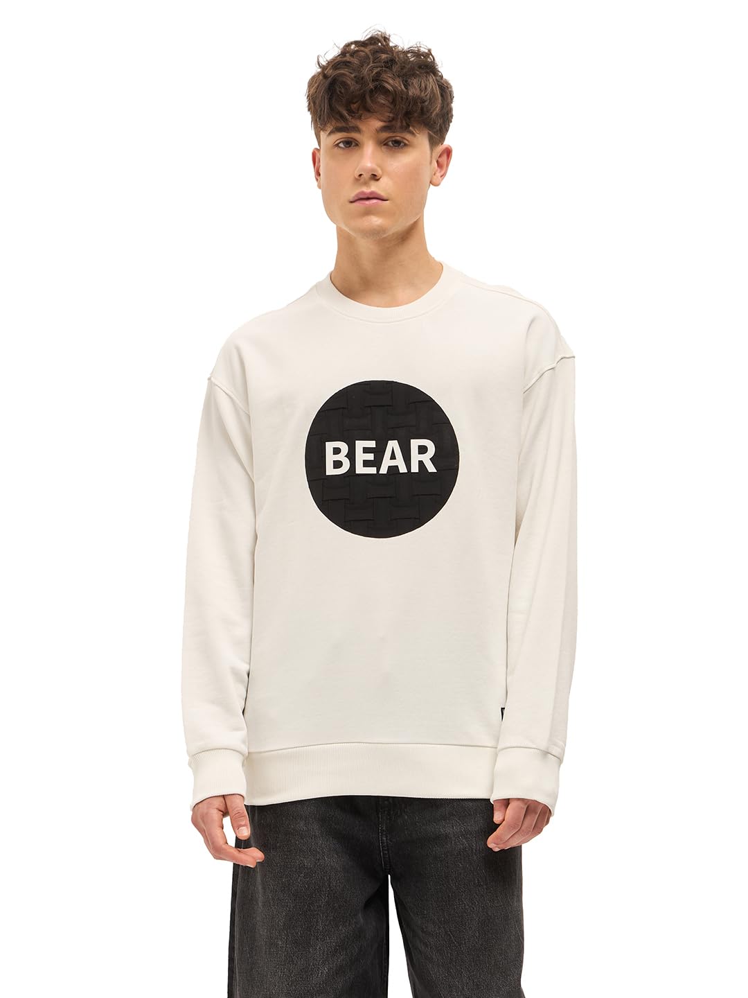 THE BEAR HOUSE Men Typography Printed Round Neck Cotton Pullover Sweatshirt-picture-17
