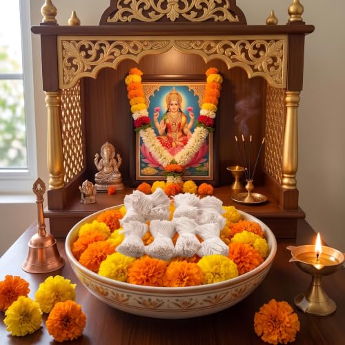 Image of Pure Cotton Puja Wicks: 5-Pack (1825 Total) Off-White | 2-inch long, diya batti. Perfectly crafted for daily aarti, akhand jyot, and all festive lighting needs.