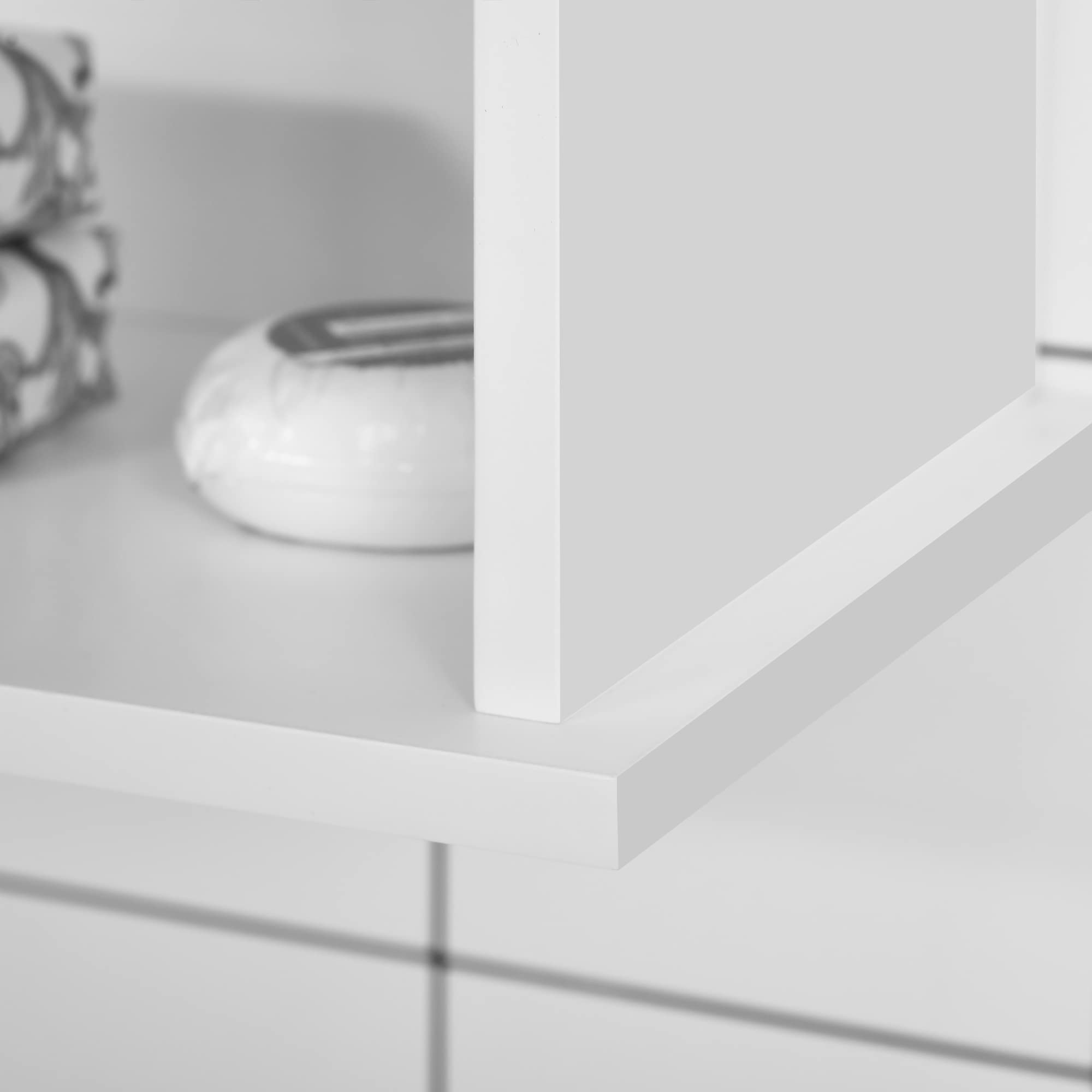 kleankin Armoire Murale, Meuble Haut Salle de Bain avec étagère réglable, Double Porte et étagère Ouverte, Meuble de Salle de Bain, Meuble de Rangement Suspendu, 60 x 20 x 70 cm, Blanc