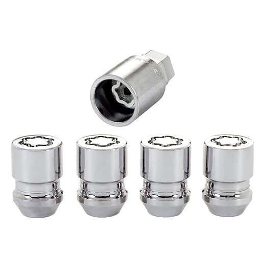 McGard Set of anti-theft nuts M12x1.50 - Tapered - Length 32.5 mm (19 mm head) in alloy steel, silver grey