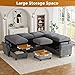 Legend Vansen Modular Sectional Sofa,8 Seat Comfy Sectional Couch with Storage Space, Curved Armrests,Memory Foam,Convertible U Shaped Sofa Couch for Living Room,Apartment (Dark Grey, Sofa Type-5)