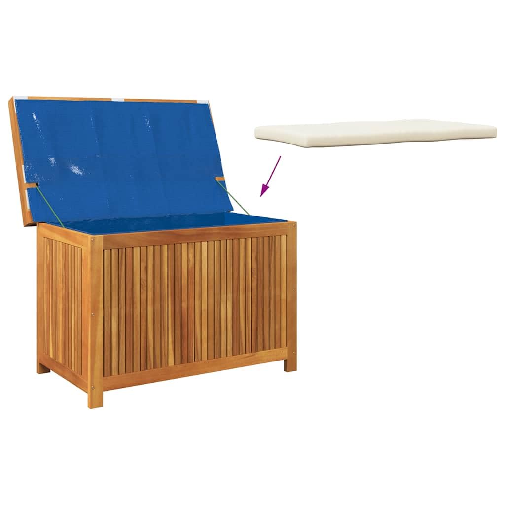 vidaXL Outdoor-Kissenbox 90x50x60,5 cm Massivholz Akazie, Kissenbehälter, Aufbewahrungsbox, Outdoor Kissenbox, Holzkissenbox, Gartenbox