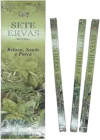 Kit de Incensos Indianos 7 Ervas para Limpeza Espiritual, 6 Unidades