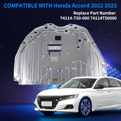 Image of 74114-T50-000 Engine Splash Guard Under Car Shield Cover Board Compatible with Honda Accord 2022 2023,Engine Splash Shield Guard Replaces 74114T50000