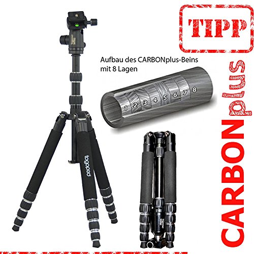 togopod Stativ CARBONplus Fotostativ Explorer Panorama Max (Pack: 30cm Höhe: 134cm Gewicht: 1080g)